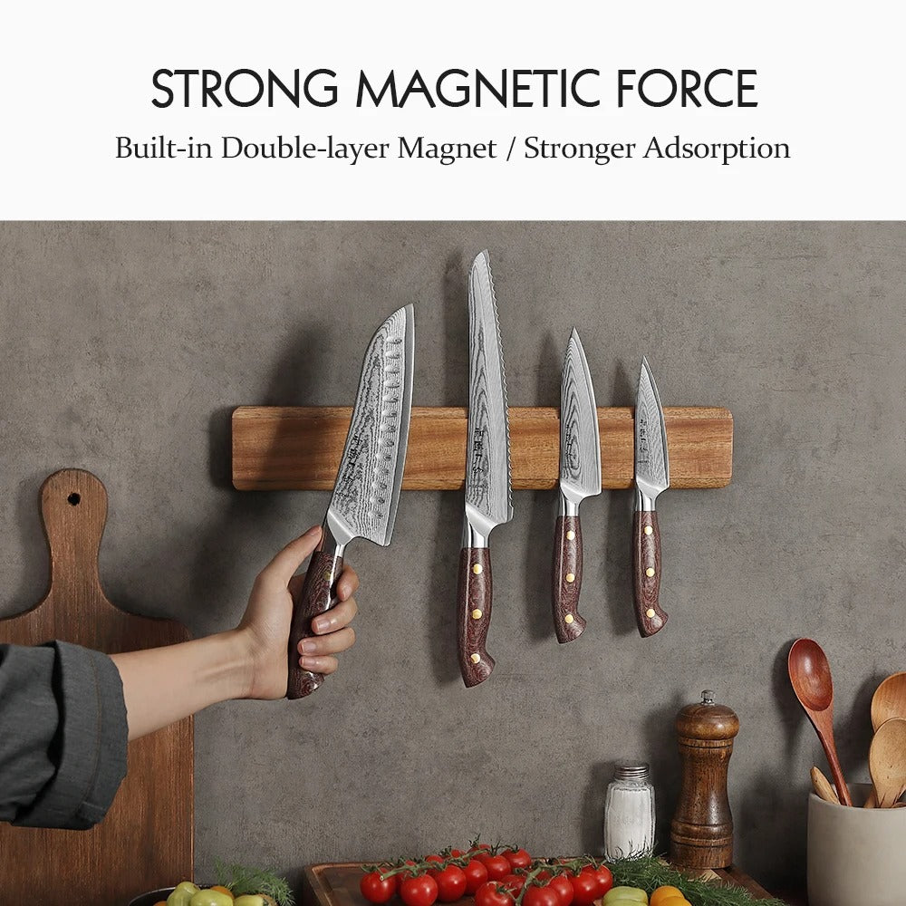 Magnetic Wooden Knife Holder