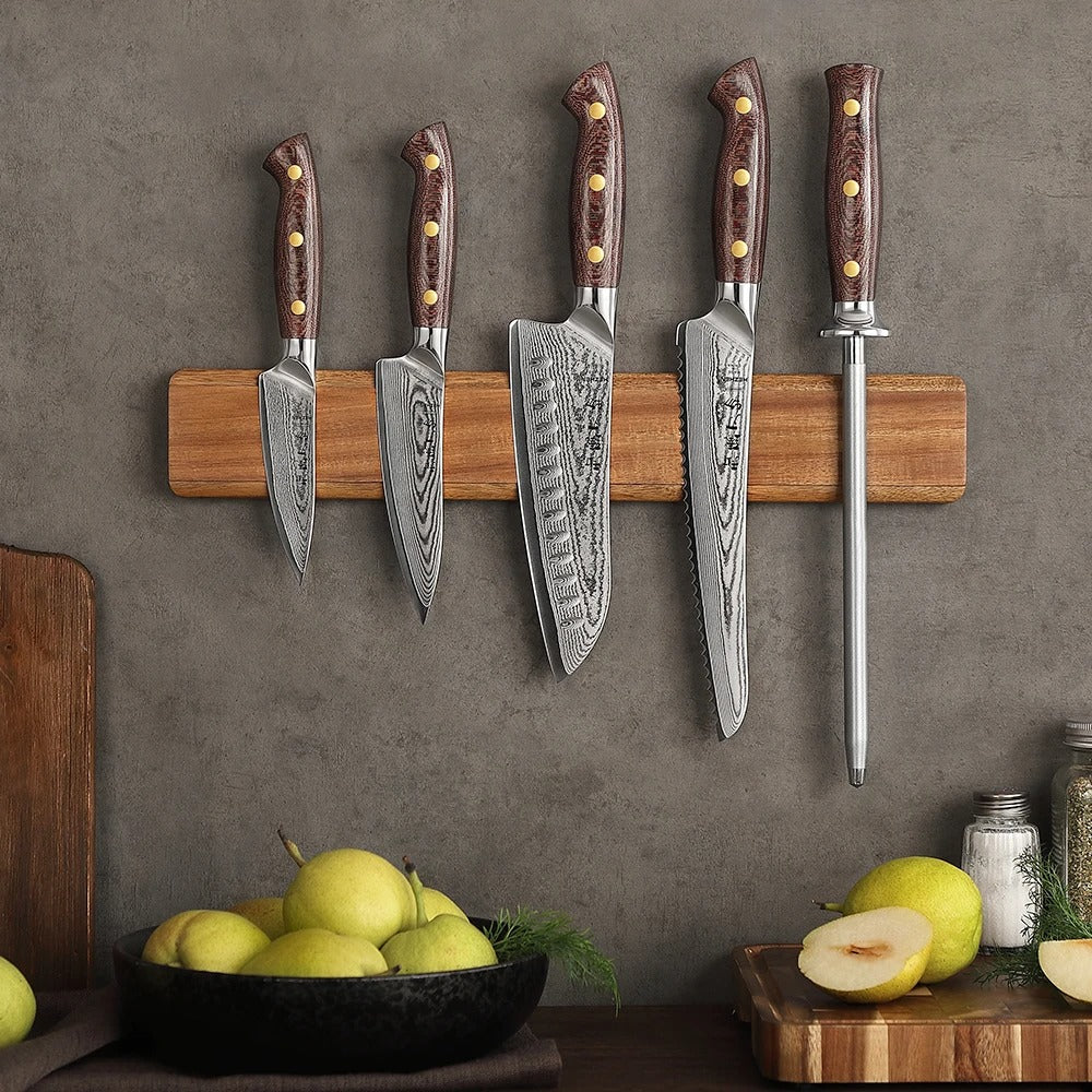 Magnetic Wooden Knife Holder