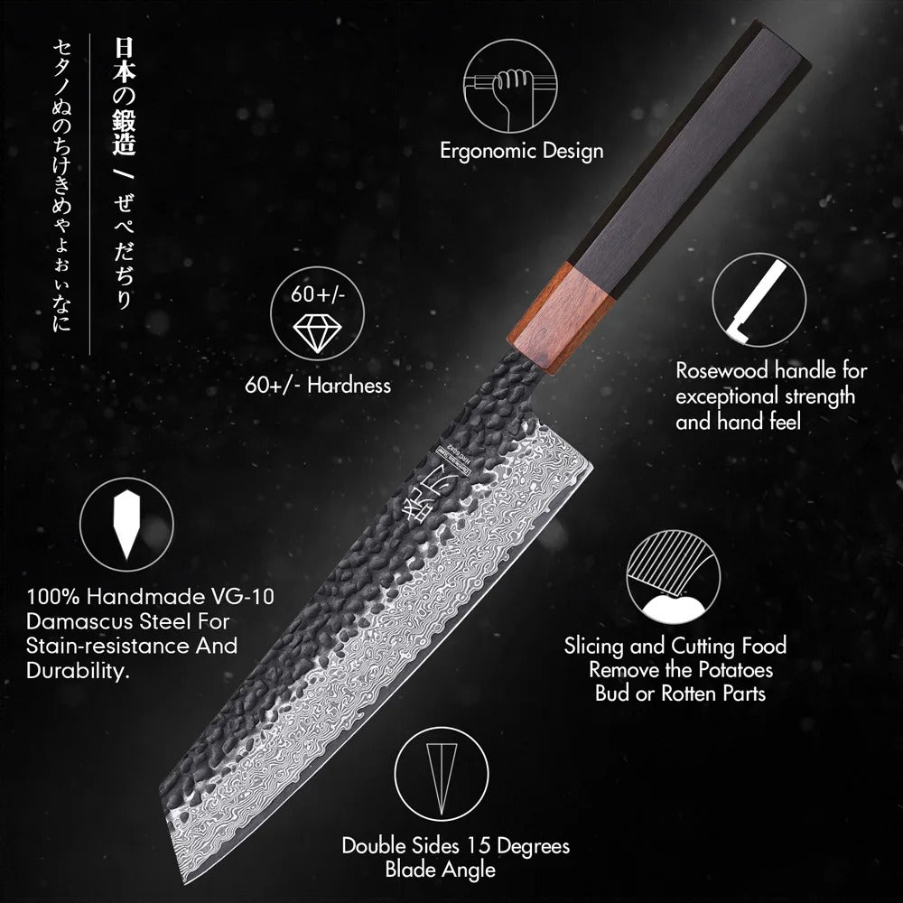 Kiritsuke Damascus VG10 Chef’s Knife – The Art of Japanese Cutlery