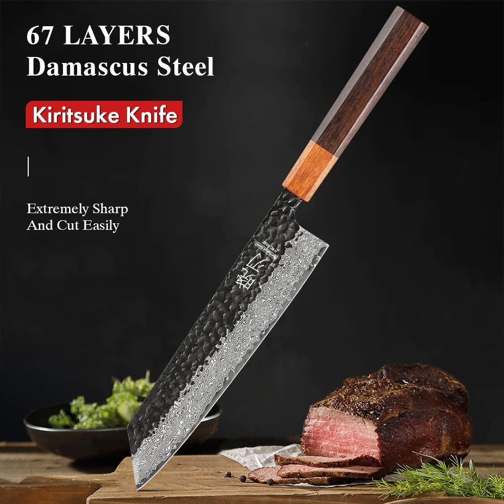 Kiritsuke Damascus VG10 Chef’s Knife – The Art of Japanese Cutlery